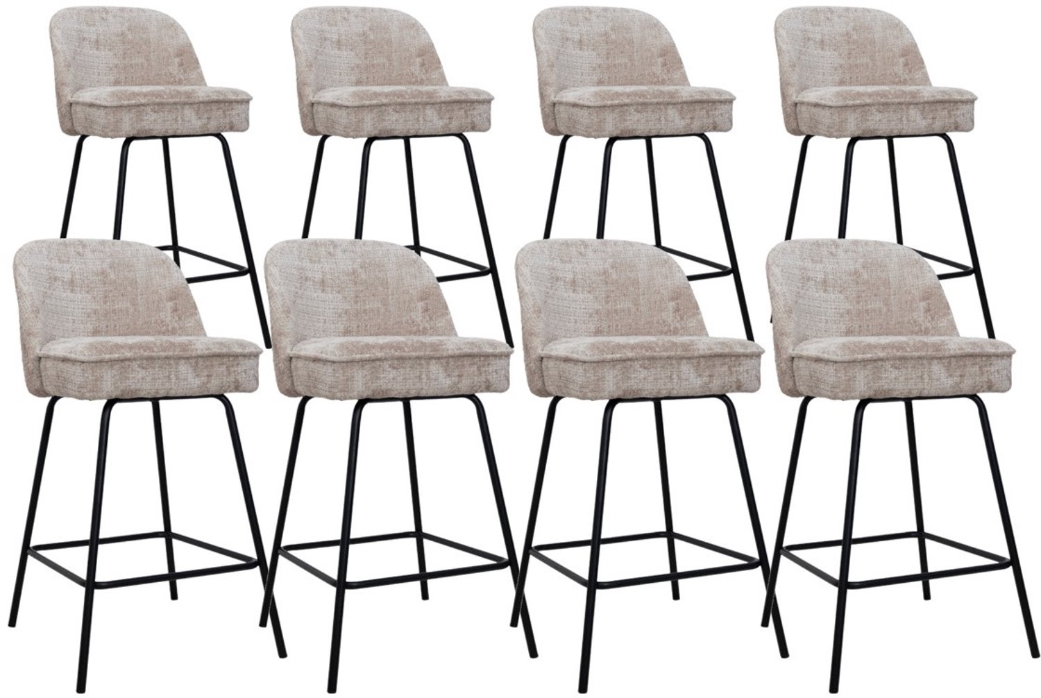 DS4U - - Vida barkruk 67 cm - Set van 8 - Champagne - Stof