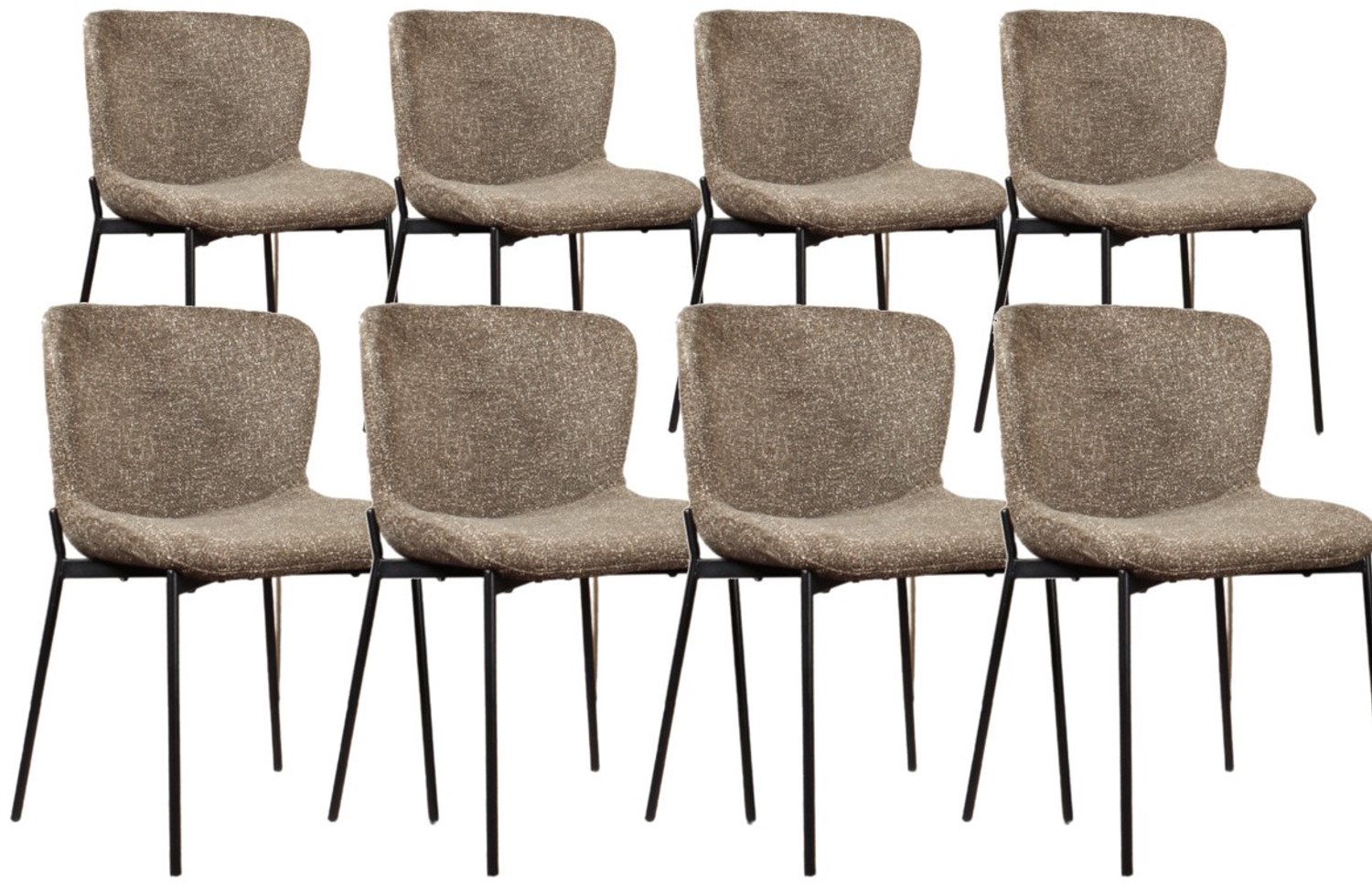 DS4U - - Vera eetkamerstoel - Set van 8 - Groen - Stof