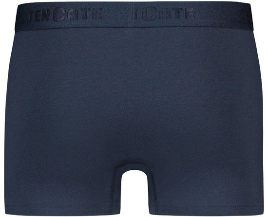 Donkerblauwe Ten Cate short met elastische tailleband voorzien van merklogo.