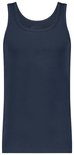 Marineblauw Ten Cate hemd met ronde hals en gedrukte details in de nek.