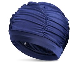 Badmuts Dames Waterdicht - Douchemuts voor Zwemmen en Douchen - Elastisch met Badkamer Accessoire - Marineblauw