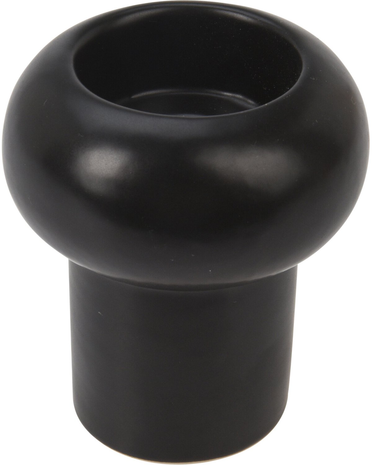 Home & Styling Collection Home Styling Collection - Decoratieve keramische kaarsenhouder, 8,5 cm Zwart
