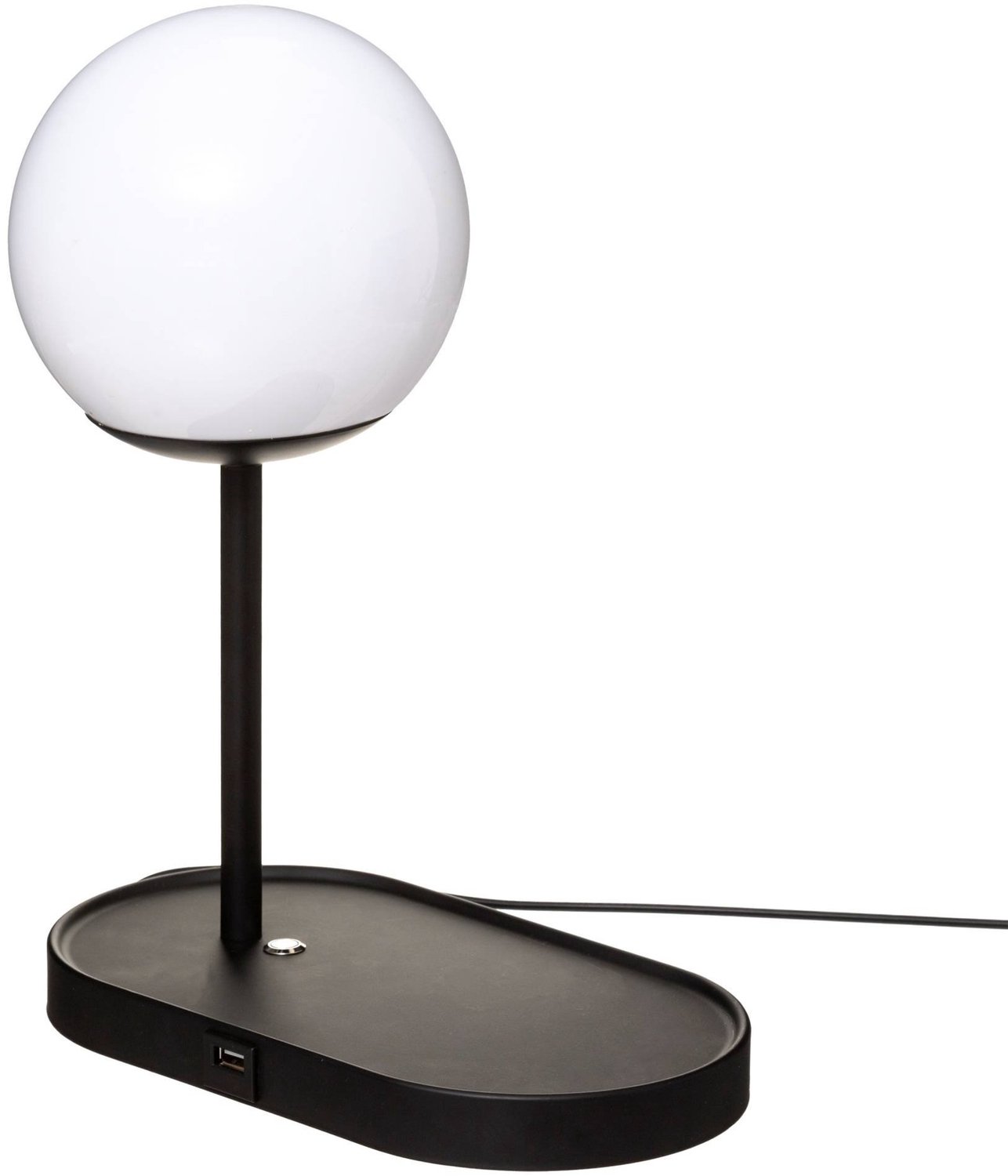 Atmosphera - Bureaulamp COLORS, oplaadbaar via USB, metaal, zwart