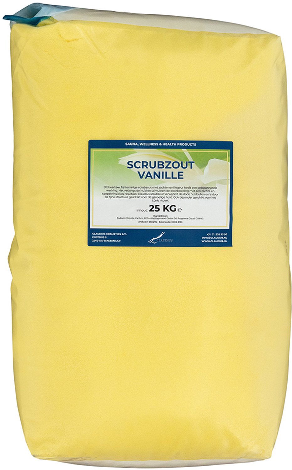 Claudius Scrubzout Vanille - 25 KG - Hydraterende Lichaamsscrub - Body Scrub