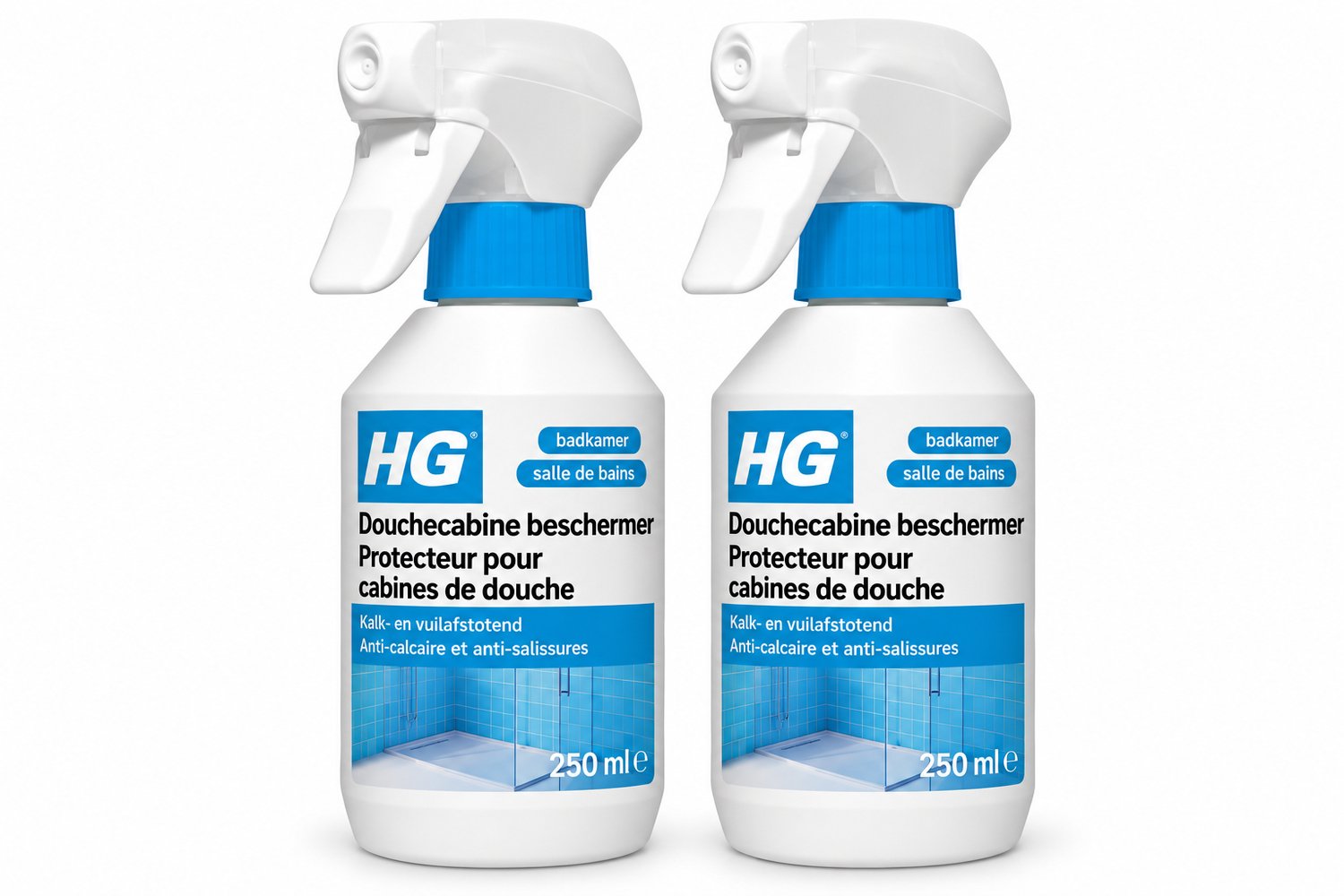 HG Douchecabine Beschermer 250 ml - Kalk- en Vuilafstotend voor Douchecabines 2 x 250 ml
