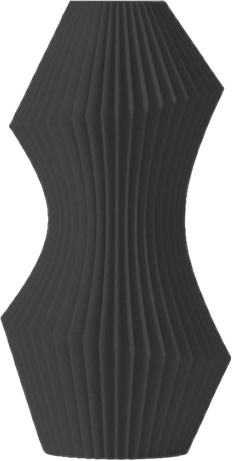 Layvo LORIN Vaas - Zwart - D14 x H25 cm - droogbloemen vaas - organische vaas - gerecycled plastic