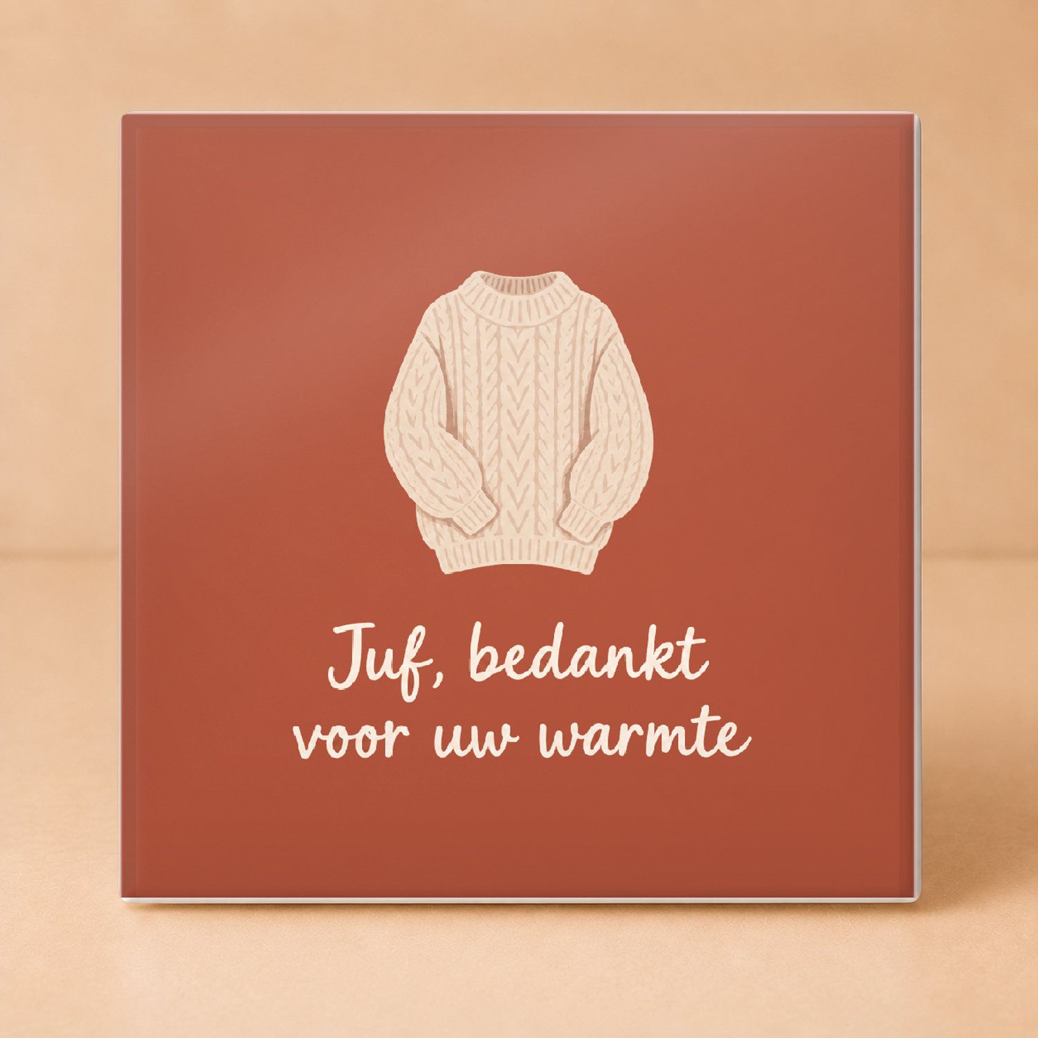 Bedruk King Minimalistische Laatste Schoolweek voor Kerst Tegel – Scandinavisch Strak Cadeau voor Juffen en Leraren - 15 x 15 cm Wit