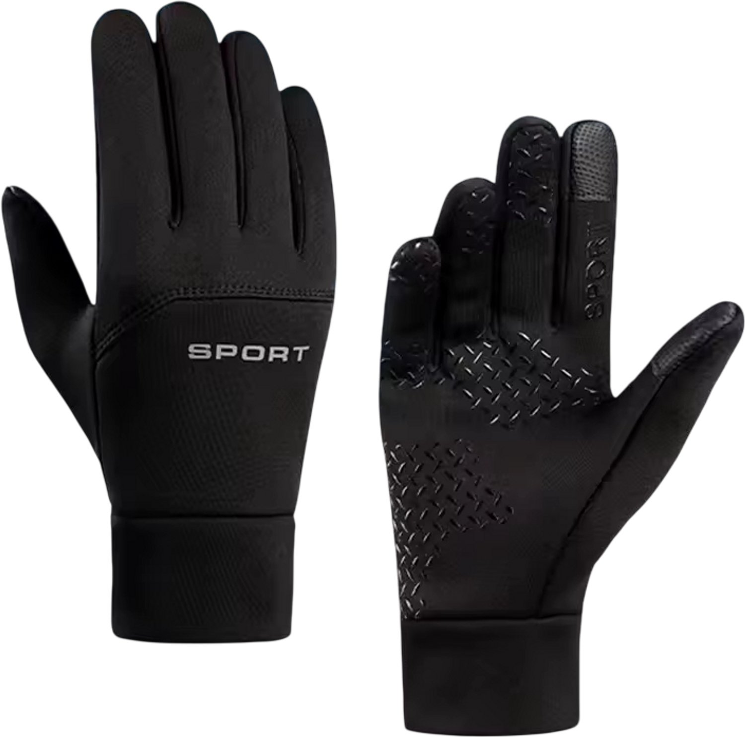 Winterhandschoenen Heren – Touchscreen Gebreide Antislip Handschoenen voor Fietsen Autorijden en Buiten Zwart
