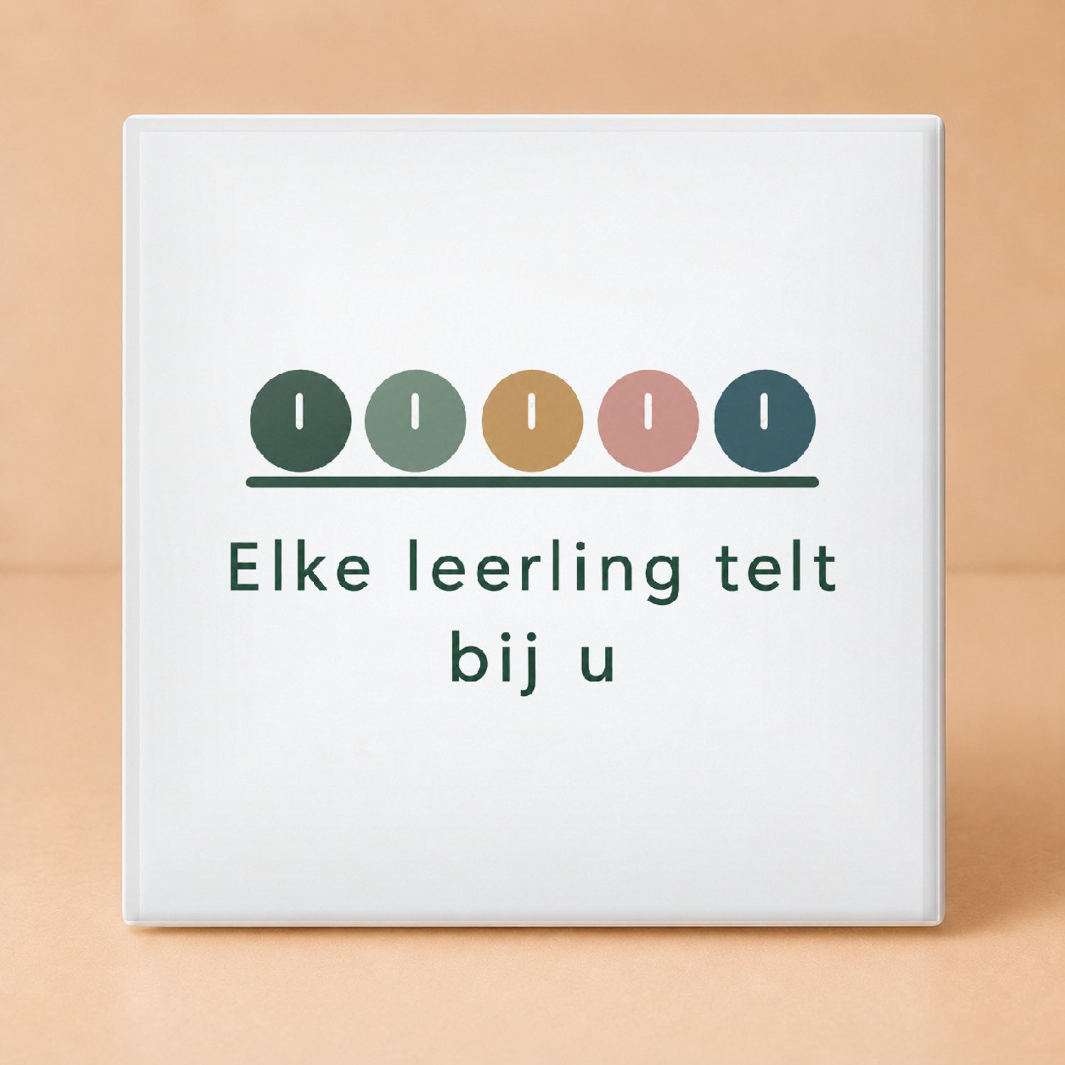 Bedruk King Vrolijke Rapporten, Rendieren en Rode Pennen Tegel – Inspirerende Schooldecoratie voor Leraren en Leerlingen - 11 x 11 cm Wit