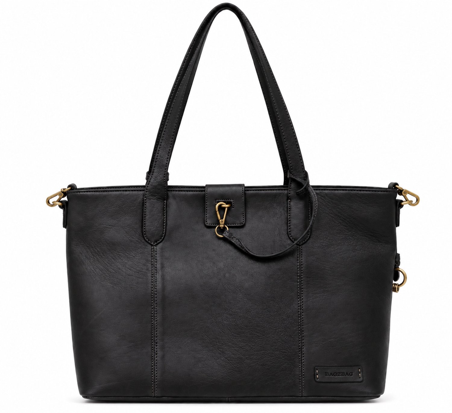 Bag2Bag Stoere Leren Werktas / Laptoptas met Uitneembare Laptophoes (14¨) Navan Black
