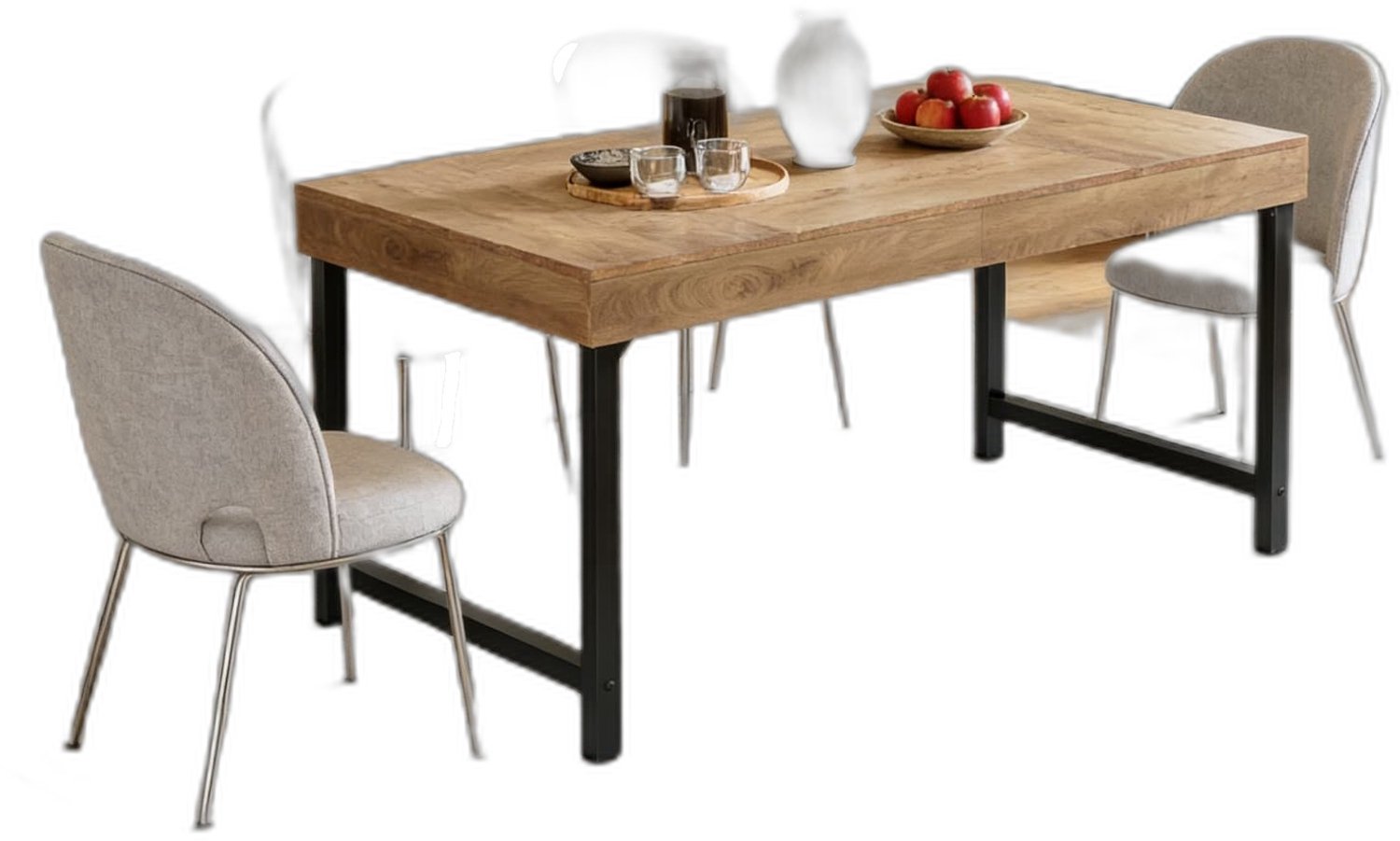 Mura Logistiek Mura Eettafel - Keukentafel - Eetkamertafel - Dining Table - Plaats Voor 4 Tot 6 Personen - 140 Cm Breed - Rustiek Bruin