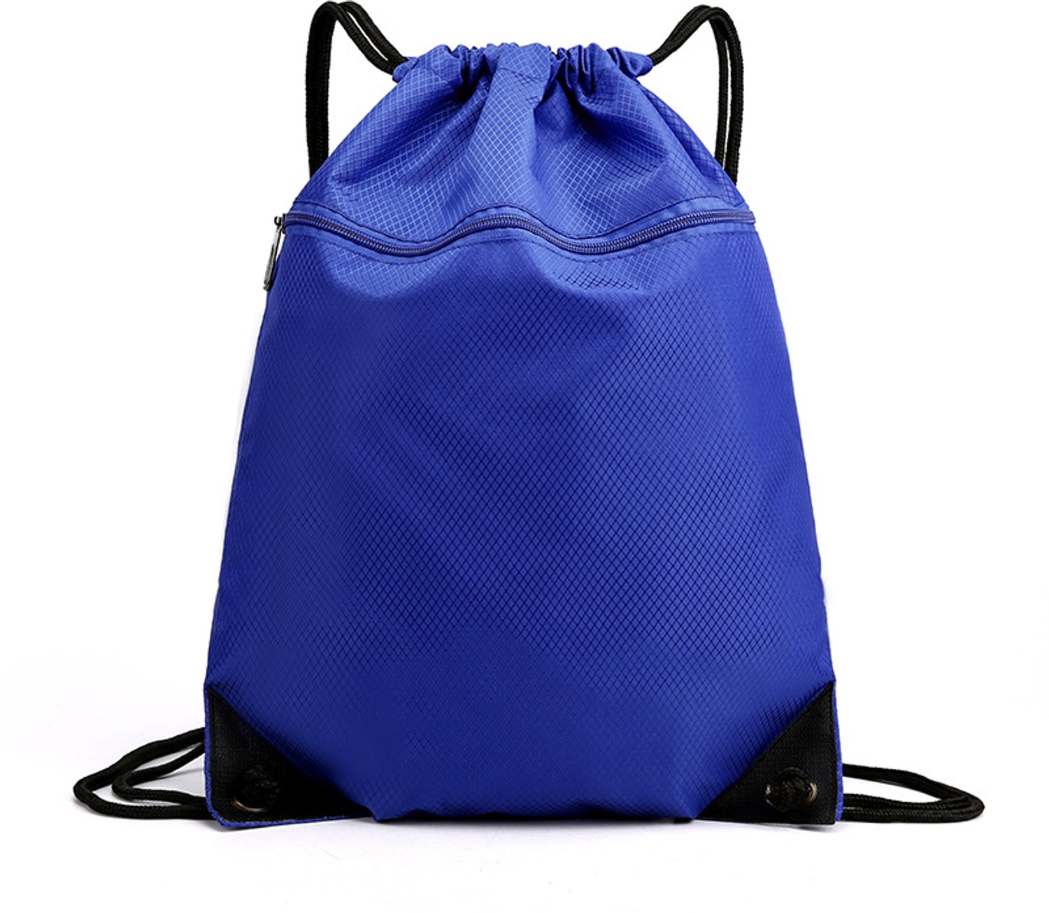 Rugzak - Gymtas met Trekkoord - 44x34 cm - Waterafstotend - Met Ritssluiting aan Buitenkant - Lichtgewicht - Voor School, Sport, Zwemmen - Blauw