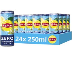 Lipton Ice Tea blik - Sparkling Zero - zonder suiker - 24 x 250 ml - Voordeelverpakking