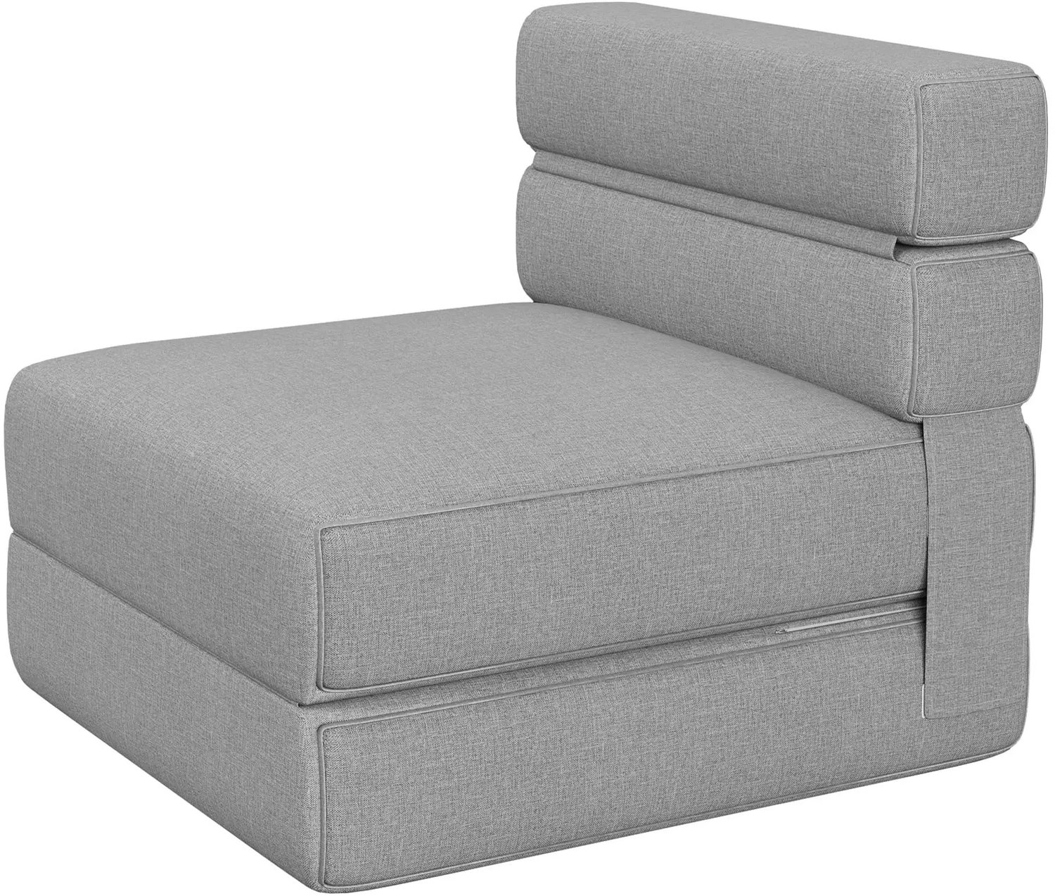 Vurnomi Slaapbank - Vouwmatras - Eenpersoonsbed - Logeerbed - Chaise longue - Bank - Stoelbed - Loungestoel - Traagschuim - Grijs