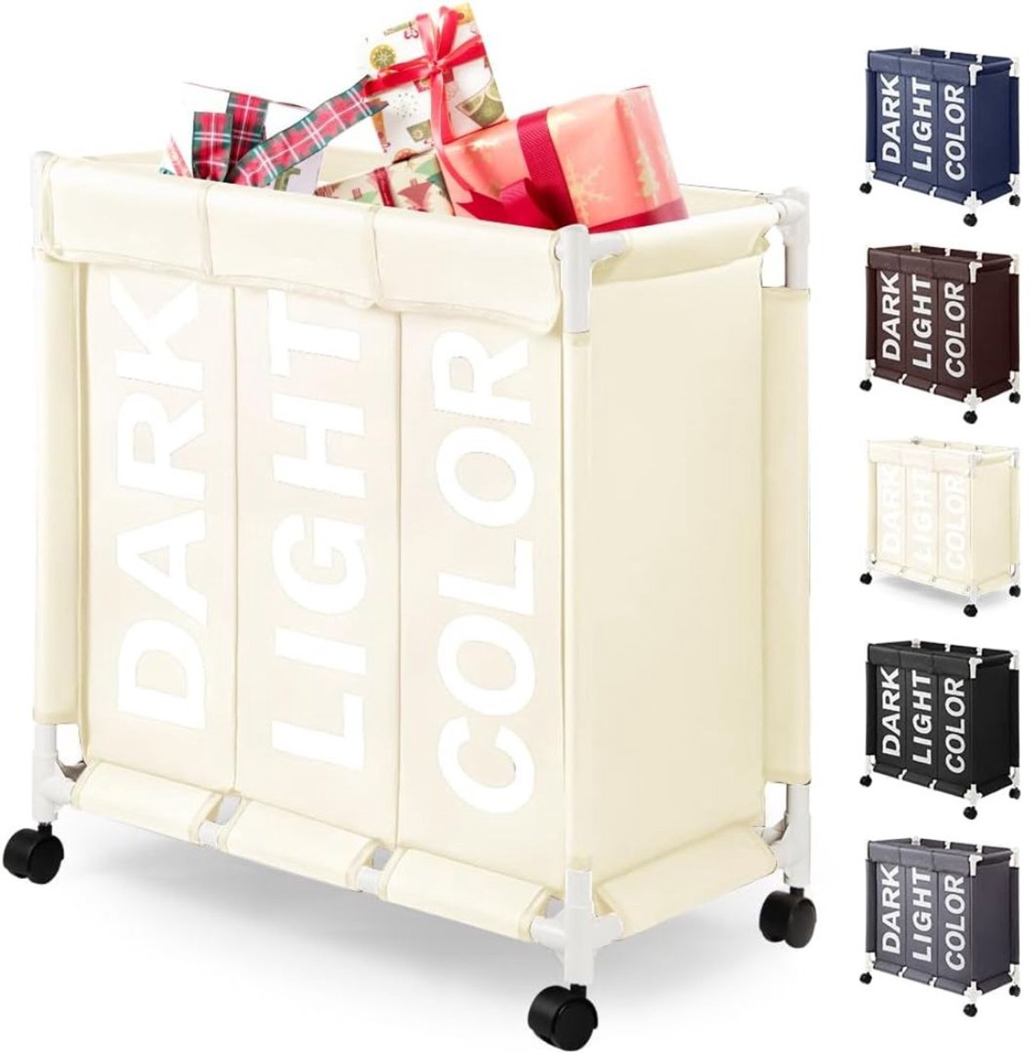 Zolvano® Wassorteerder 3 Vaken - Wasmand - Wassorteerder - Lichtgeel