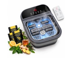 Voetenbad - Elektrische Voetenbad - Voetbad - Voetenbaden - Elektrische Voetenbad met Massage - Opvouwbaar - 6 Massagerollen - Incl. Afstandsbediening - Incl. 3 Kruidenpakketten - 13L - Digitale Display