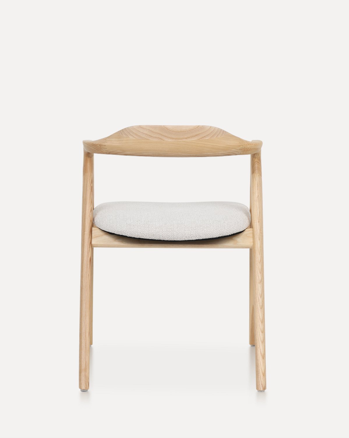 MODENUIT Eetkamerstoel - Armleuningen En Stoffen Zitting - Eetkamer - Hout - 59,5x61,5x82 Cm - Naturel