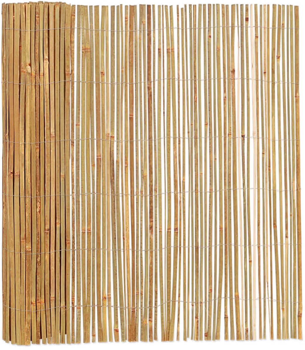 Bamboebaas® bamboemat gespleten - B500 x H120 cm - Naturel - Natuurlijke afscheiding - Schutting op rol - Duurzaam bamboe - Meer privacy - Tuin & balkon - Eenvoudige montage
