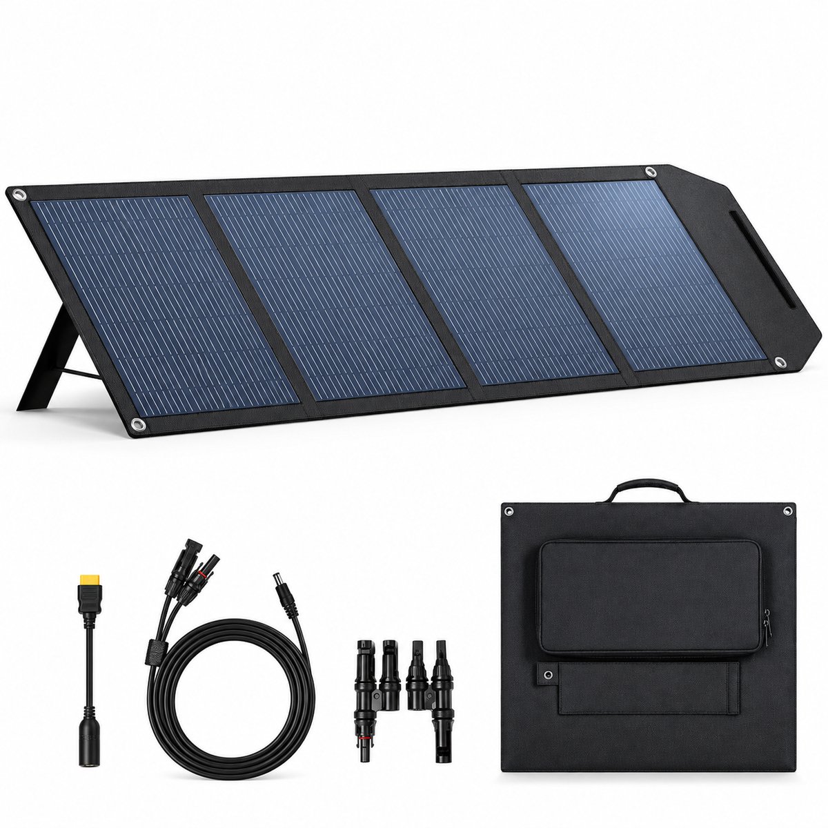 Opvouwbaar Zonnepaneel 200W – Draagbaar – Hoge Efficiëntie – Verstelbare Standaard – MC4 en XT60