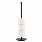 Duna Toiletrolhouder Zwart - WC Rolhouder Staand - Reserverolhouder - Zonder Boren
