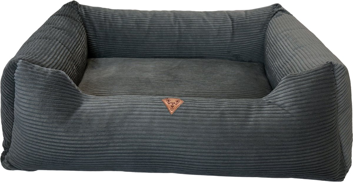 Beste Prijs Hondenmand XL 120x100 cm – Grote Hondenmand – Volledig Afneembaar & Wasbaar – Zachte Corduroy – Donkergrijs