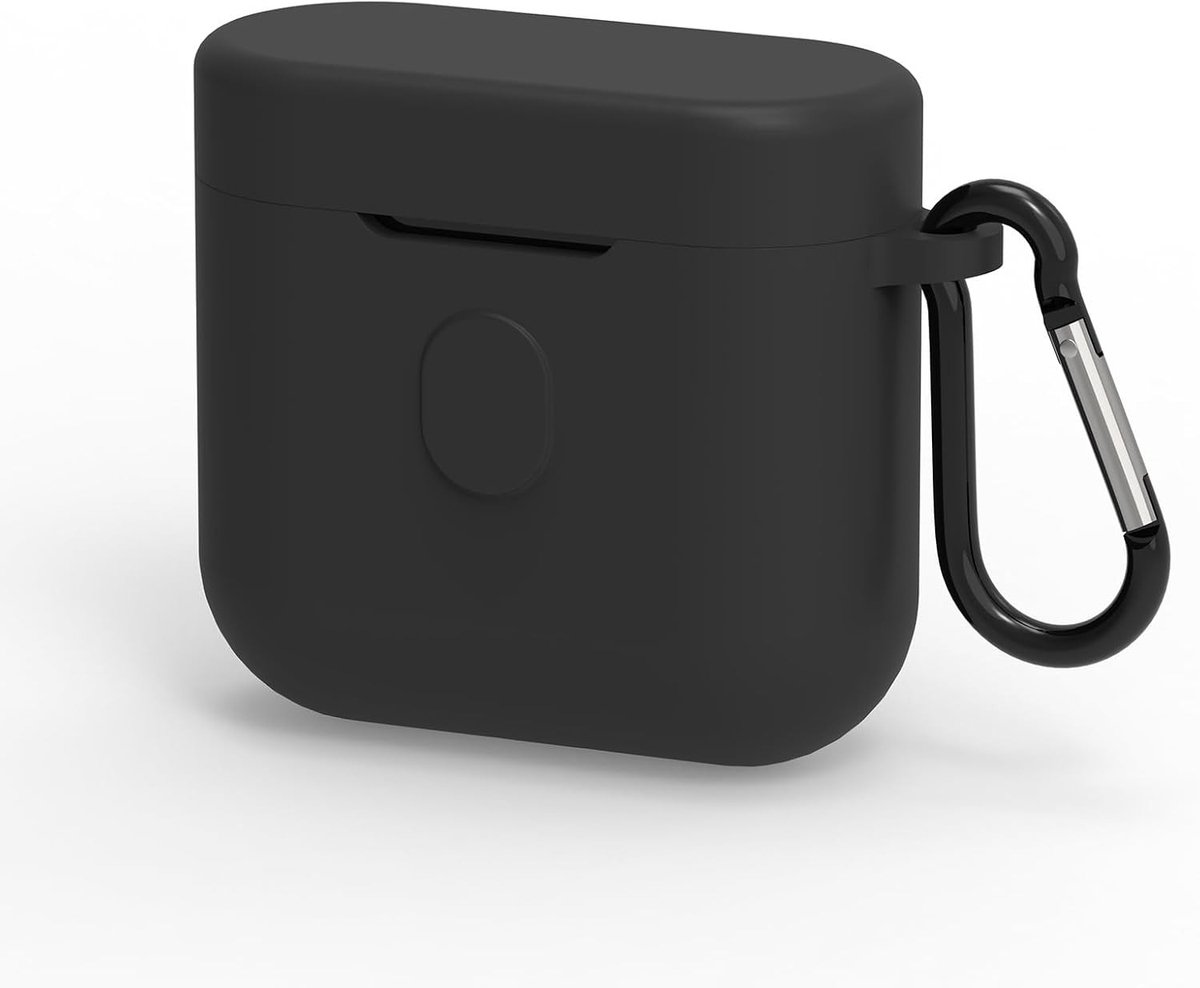 Siliconen Oplader Case voor Bowers & Wilkins Pi5 Draadloze Oordopjes, Beschermhoes met Sleutelhanger, Toegang tot Oplaadpoort en Zichtbare LED, Zwart
