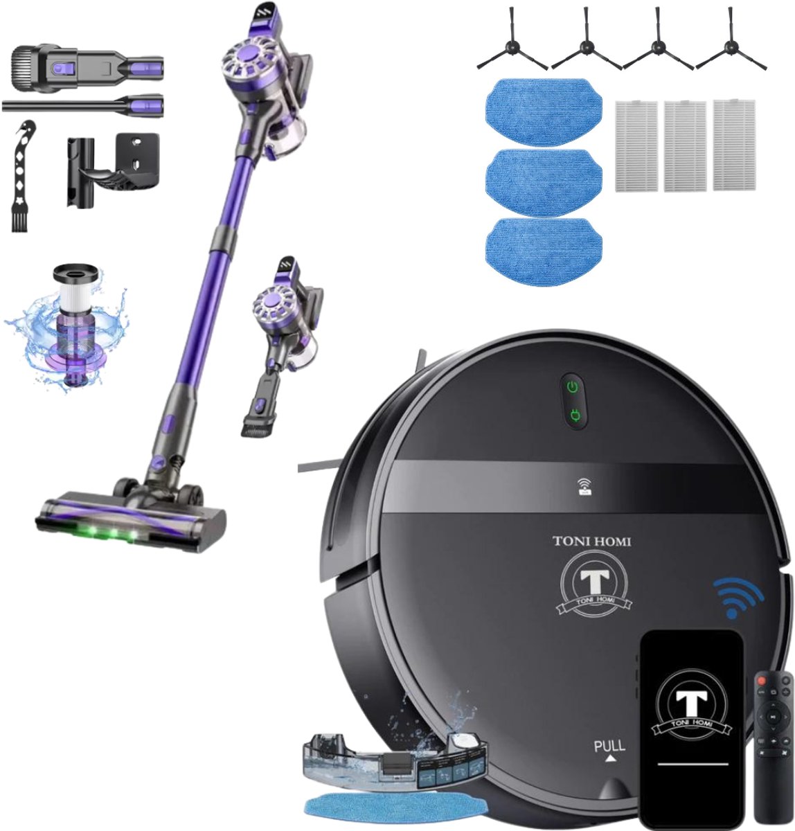 TONIHOMI® G20 Robotstofzuiger met Dweilfunctie Zwart - TONIHOMI® - €888,00