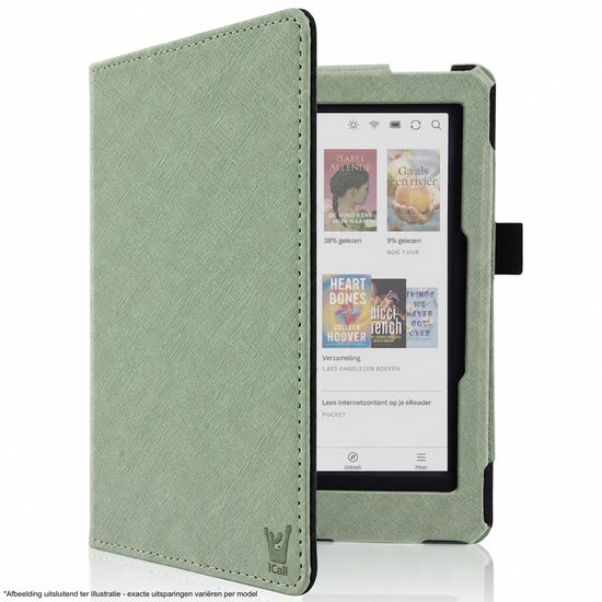 Hoes geschikt voor Kobo Aura H2O Edition 2 - Book Case met Handgreep & Kickstand - Auto/Wake - Groen — afbeelding 3