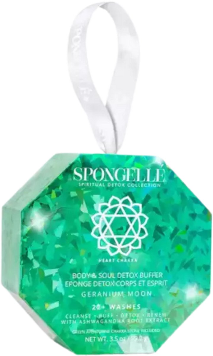 Spongellé Spiritual Detox Body Buffer 99.2 g - Geranium Moon / Green Aventurine
