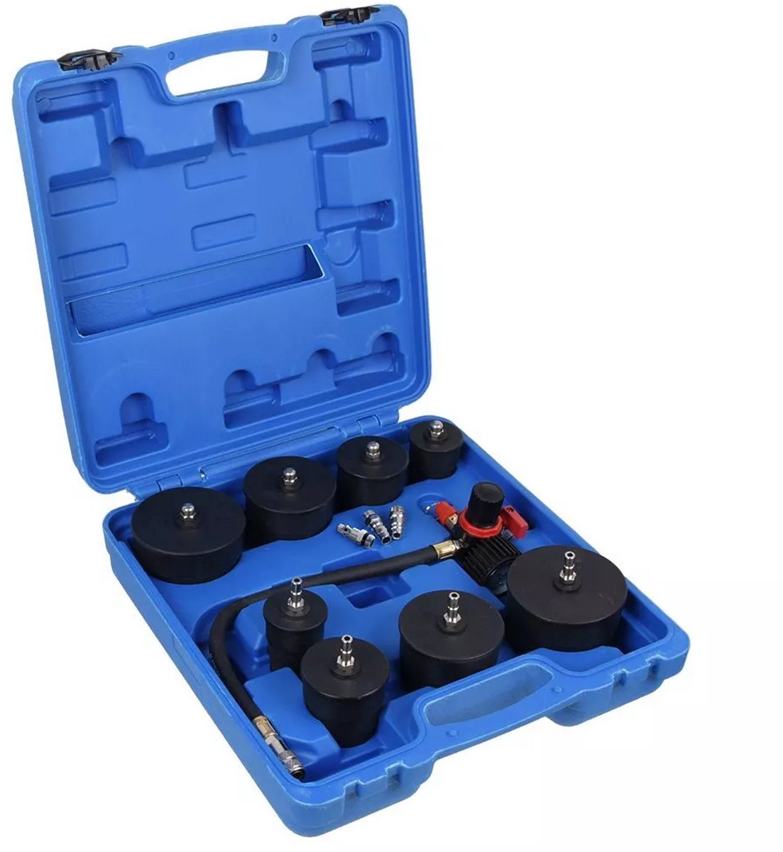 Compressiemeter - Turbodrukmeter - Cilindercompressor - Systeemlektest - Gereedschap - Autogereedschap - Compressietester - 9-delige set - Rood