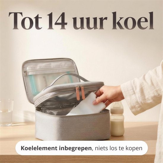 Evite Koeltas met Koelelement - Voor Onderweg - Kolftas - Tot 14 Uur Koel - Koeltas Kolf - Koeltas Moedermelk - Nordic Grey van Merkloos — afbeelding 2