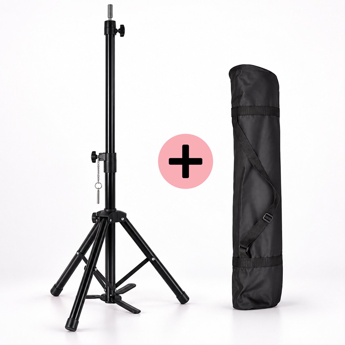 Oefenhoofd statief - Kaphoofd standaard - Kappershoofd - Stevig - Metaal tot 145 cm - ZWART