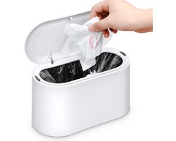 Prullenbak - Stevig - Aanrecht Afvalbakje - Mini Prullenbak - Desktop - Tafelafvalemmer - Recycle Afvalbak - Auto prullenbak - Wit - Kantoor Prullenbakken - Thuis / Kantoor