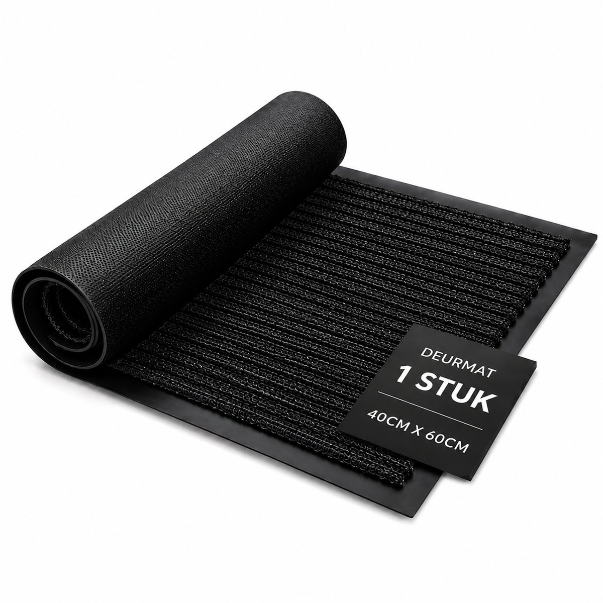 Kaiyaya - 1 stuk Deurmat - Schoonloopmat en droogloopmat Antislip en absorberend - 40x60 cm, Zwart - Voor binnen en buiten