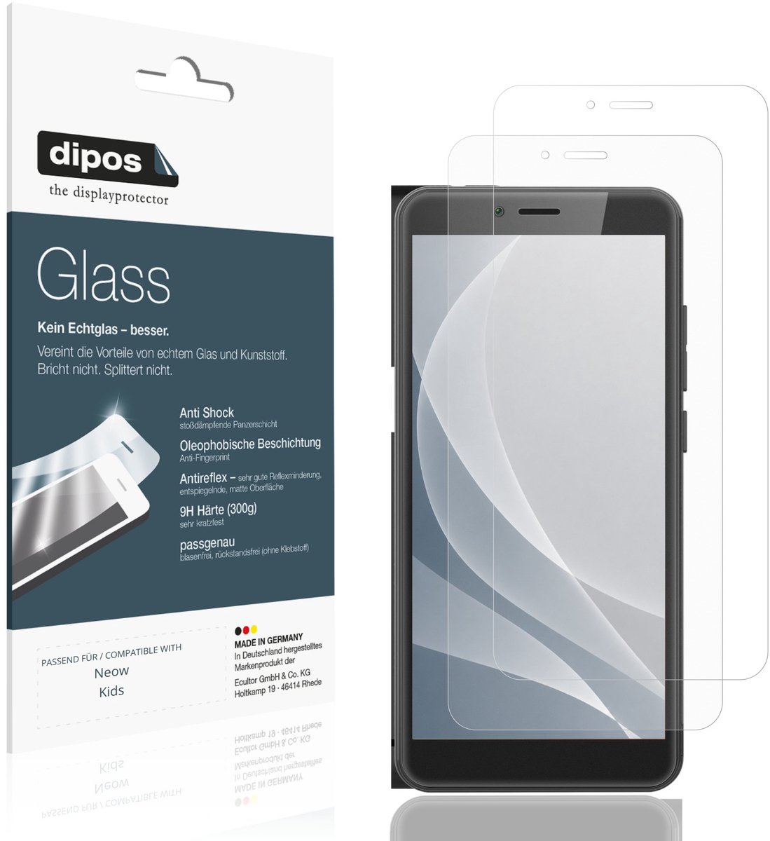 dipos – 2x Matte Pantserfolie geschikt voor Neow Kids | 9H Screenprotector