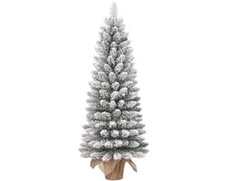 Black Box Trees Gerlos Smalle Kunstkerstboom in Jute - H75 x Ø36 cm - Groen Frosted