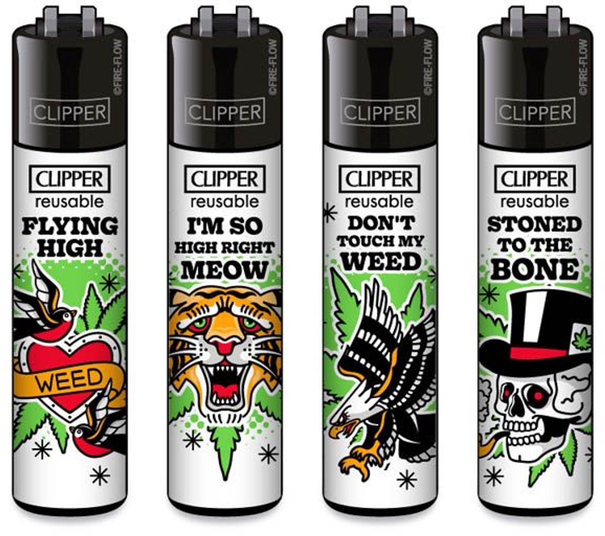 Clipper aansteker -420 TATTOO #2- CP11 (4 stuks)