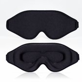 Slowwave Premium 3D Sleep Mask - Geen druk op de ogen dankzij innovatief 3D design - 100% verduisterend - Zacht en ademend traagschuim - Verstelbare band - Inclusief waszakje - Kleur: Midnight Black
