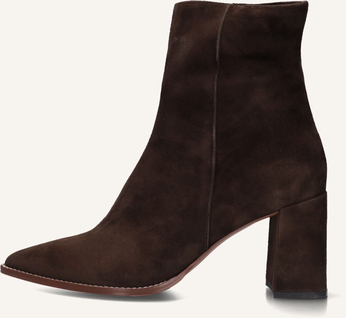 Notre-V 94836 Enkellaarsjes - Enkelboots met rits - Dames - Bruin - Maat 38