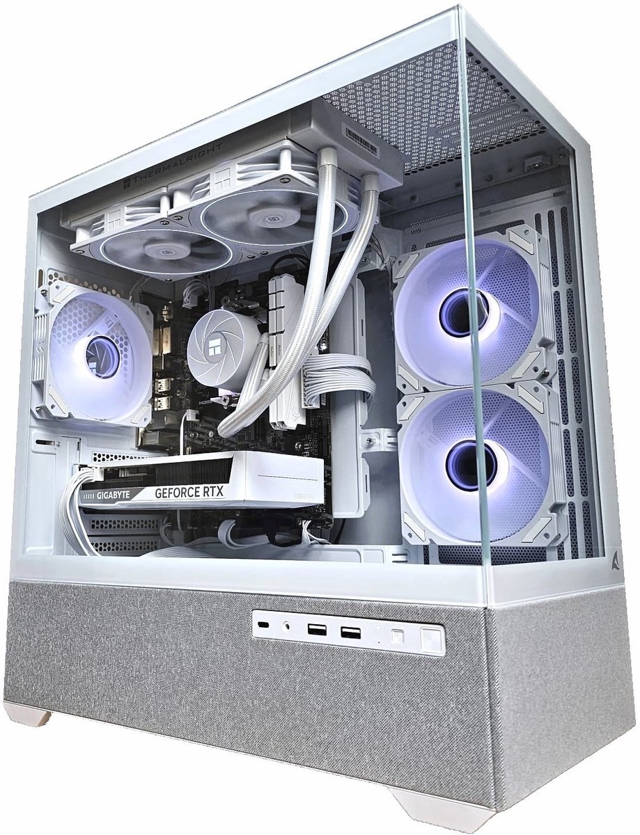 Gaming PC Wit Ryzen 5 5500, 16GB DDR4 RAM, 1TB SSD, RTX 5060 8GB, Win 11 Home - A RGB behuizing