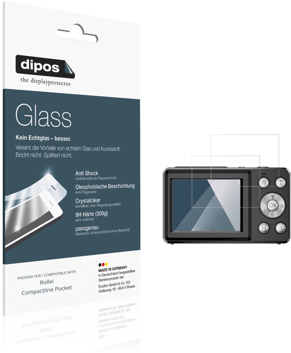 dipos – 2x Pantserfolie geschikt voor Rollei Compactline Pocket | 9H Screenprotector