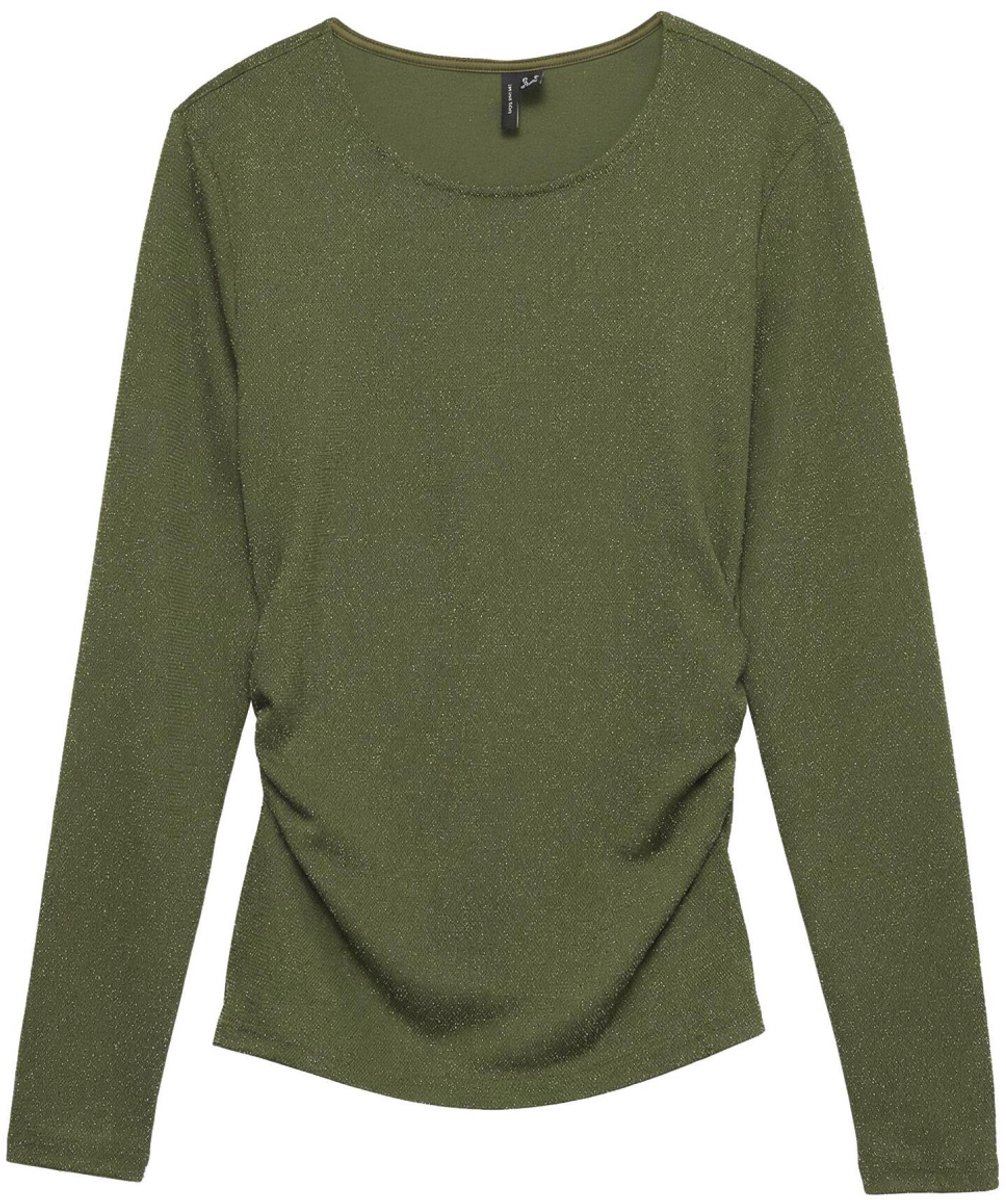 Vero Moda T-shirt Vmkanva Ls O-neck Top Lx Jrs 10352202 Sphagum/w.gold Lu Dames Maat - M