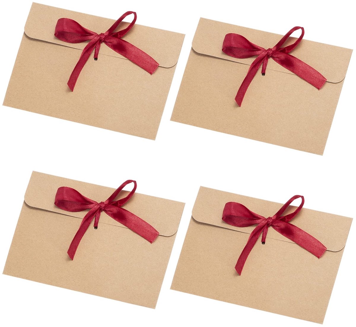 Elzusha - Retro Kraftpapier Enveloppen - Set van 30 - Rood