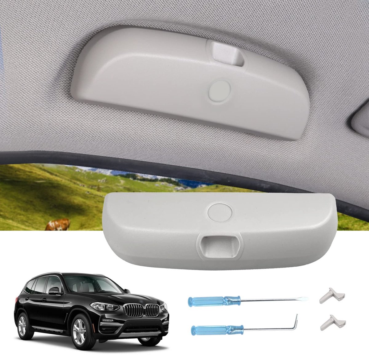 Elzusha - Zonnebrillenhouder - Interieuraccessoire - Grijs