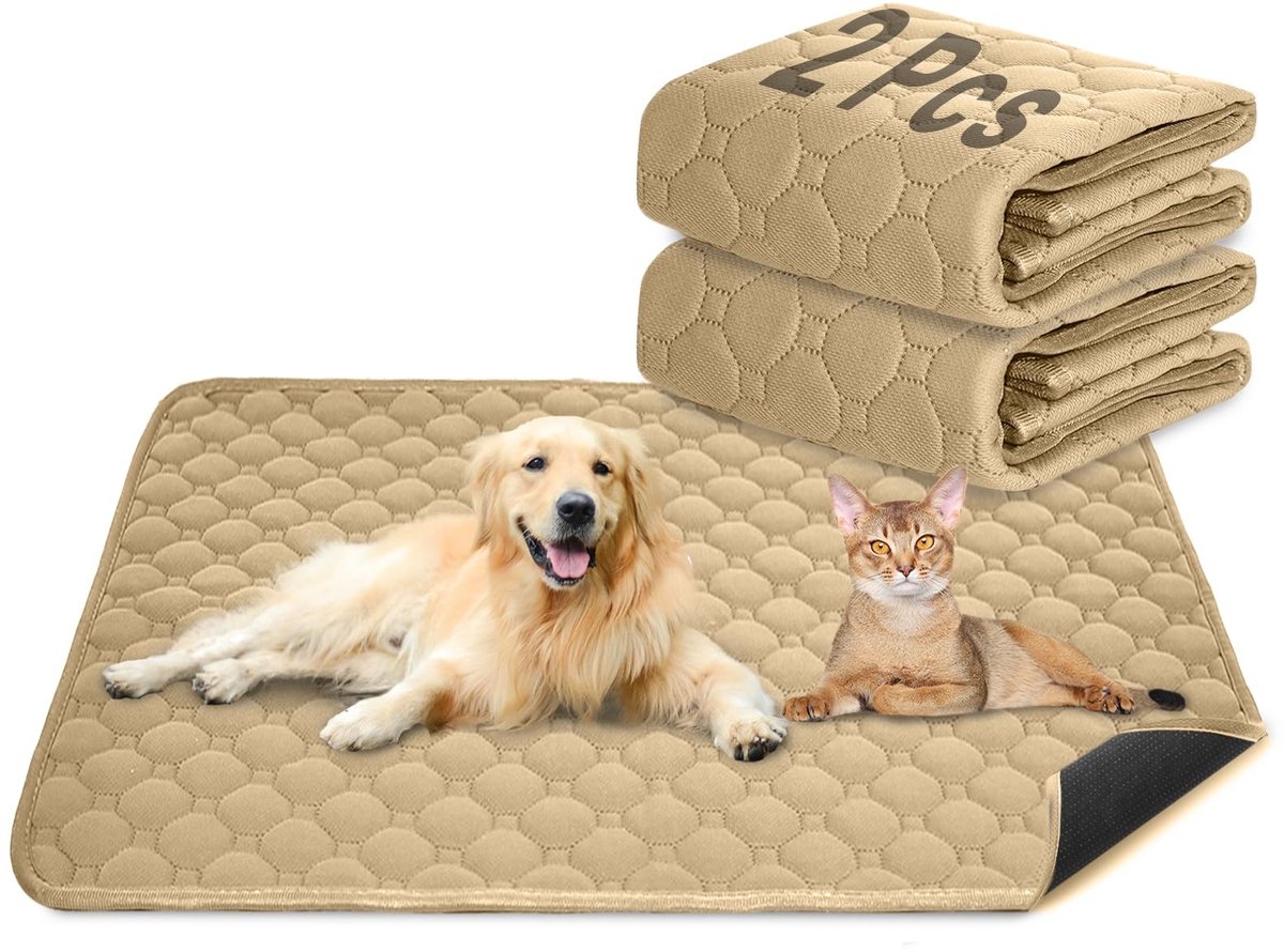 Elzusha - Training Mat Set van 2 - Waterdicht en Absorberend - Bruin 150 x 90 cm