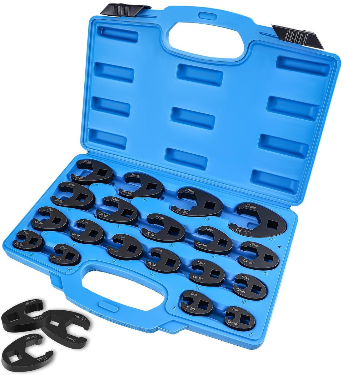 Elzusha - Set van 19 Crow's Foot Sleutelsets van CR-MO Staal