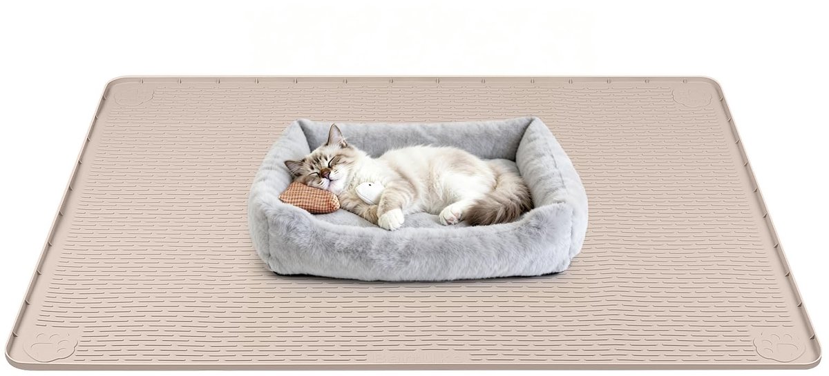 Elzusha - Kattenbedmat met Hoge Rand - Wasbare en Waterdichte Mat 101,6 x 101,6 cm