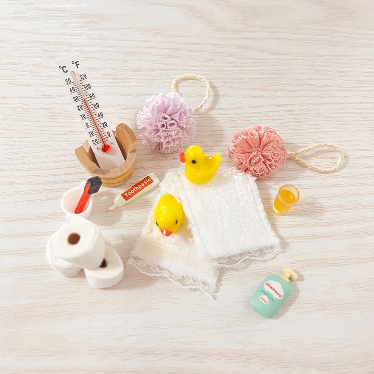 Elzusha - Miniatuur Kabouter Bad Set - 15 Stukken voor Decoratie