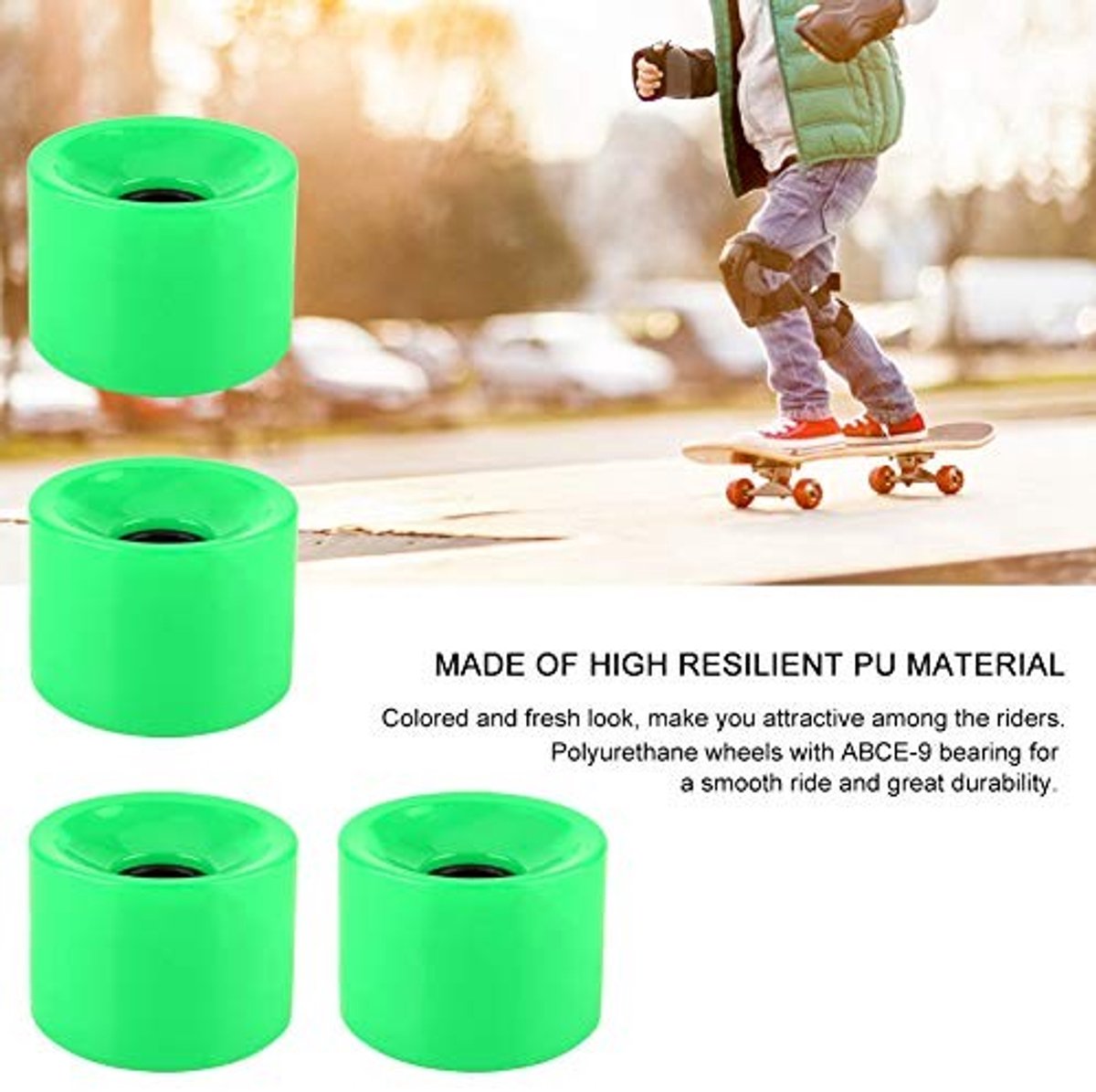Elzusha Longboard Wielen voor Optimale Grip en Comfort Groen
