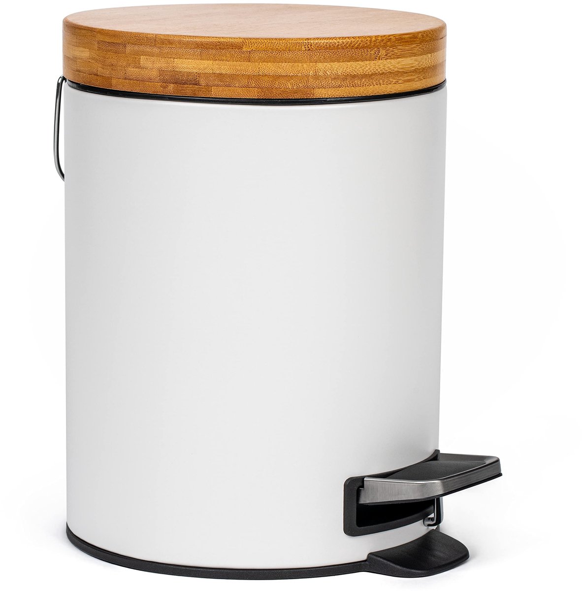 Elzusha - 5 Liter Designer Afvalemmer met Bamboo Deksel